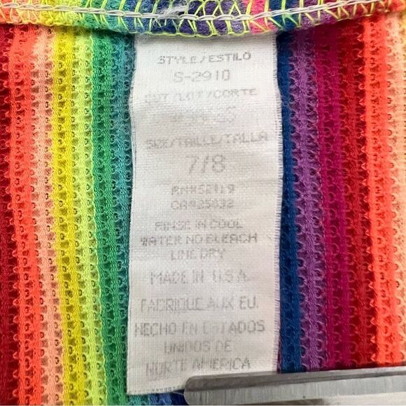 Vintage 90’s Sassafras Rainbow Striped String Beachy Bikini Size S/M - Picture 13 of 15
